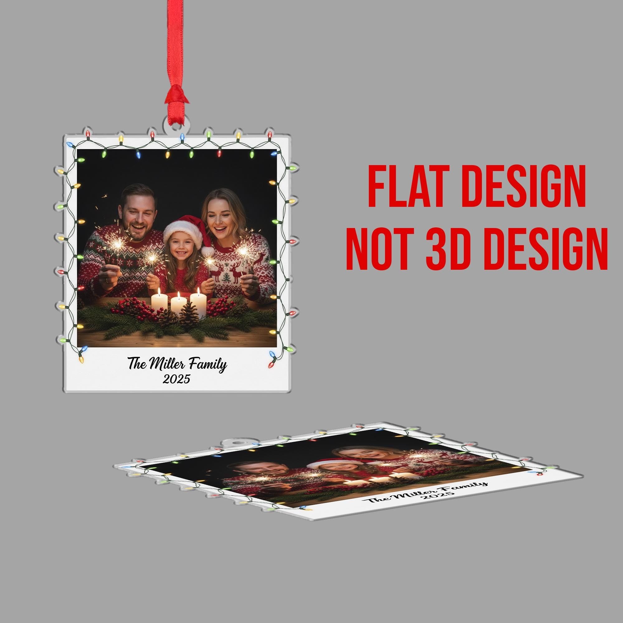 Personalized Family Photo Ornament - Custom Christmas Keepsake image 3