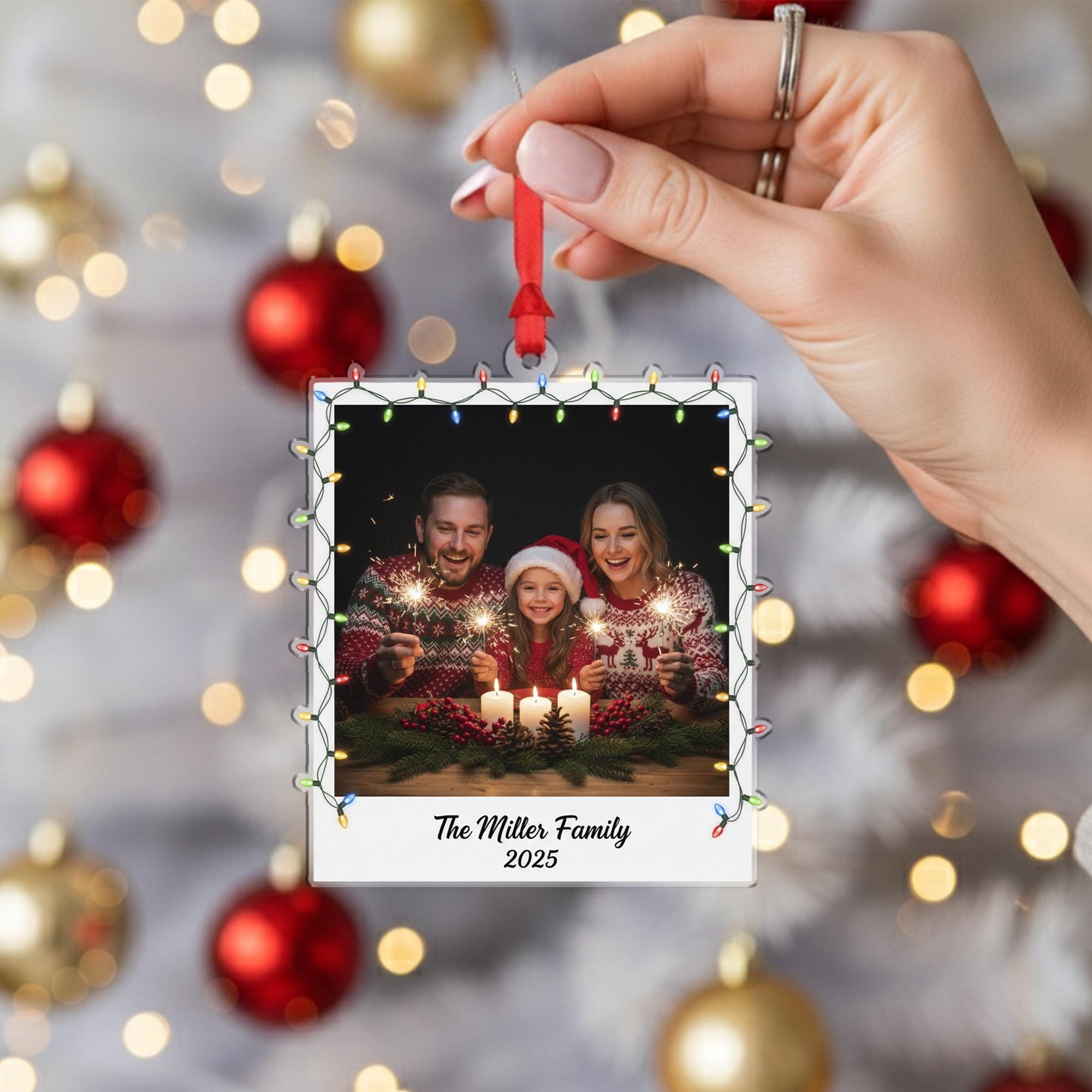 Personalized Family Photo Ornament - Custom Christmas Keepsake image 5
