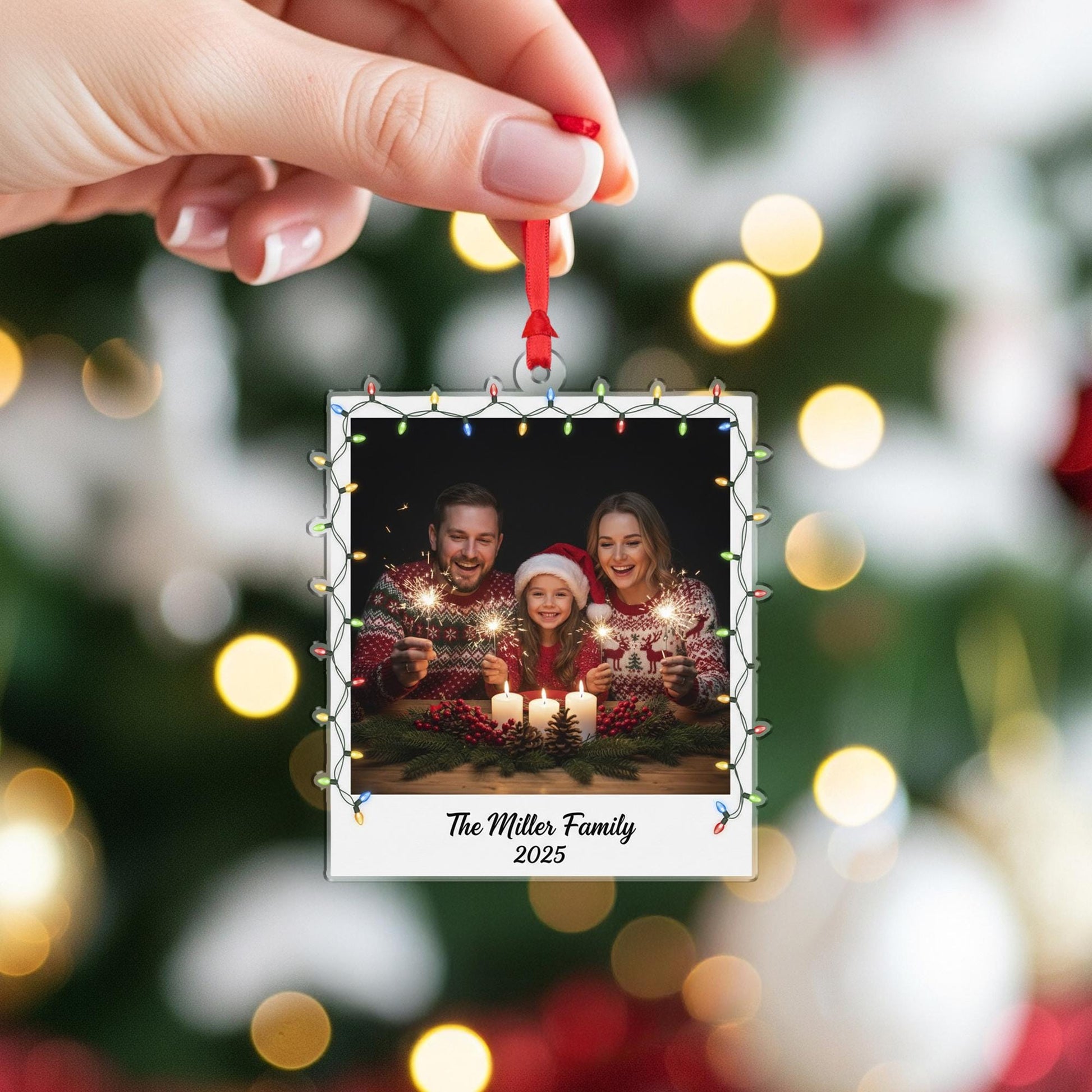 Personalized Family Photo Ornament - Custom Christmas Keepsake image 6