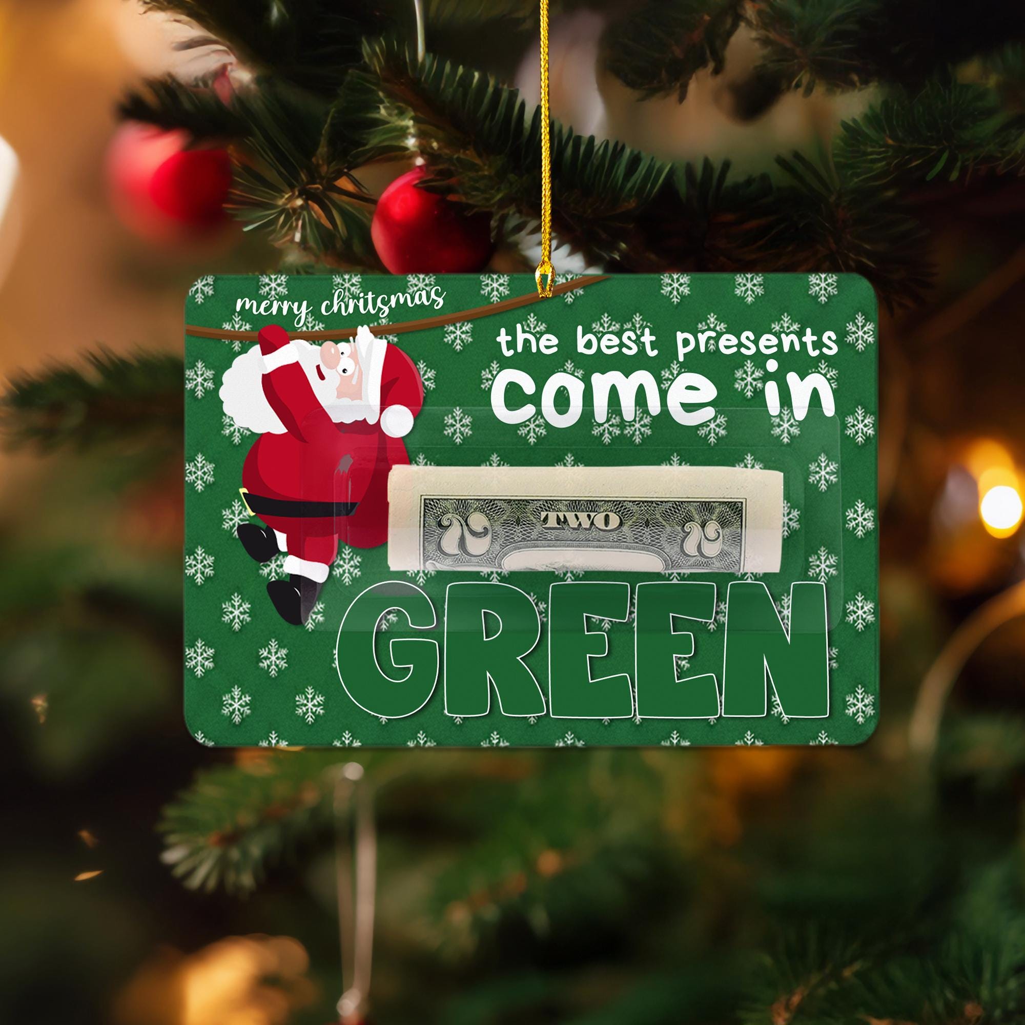 Funny Christmas Money Holder Ornament – Gift Card Present image 2
