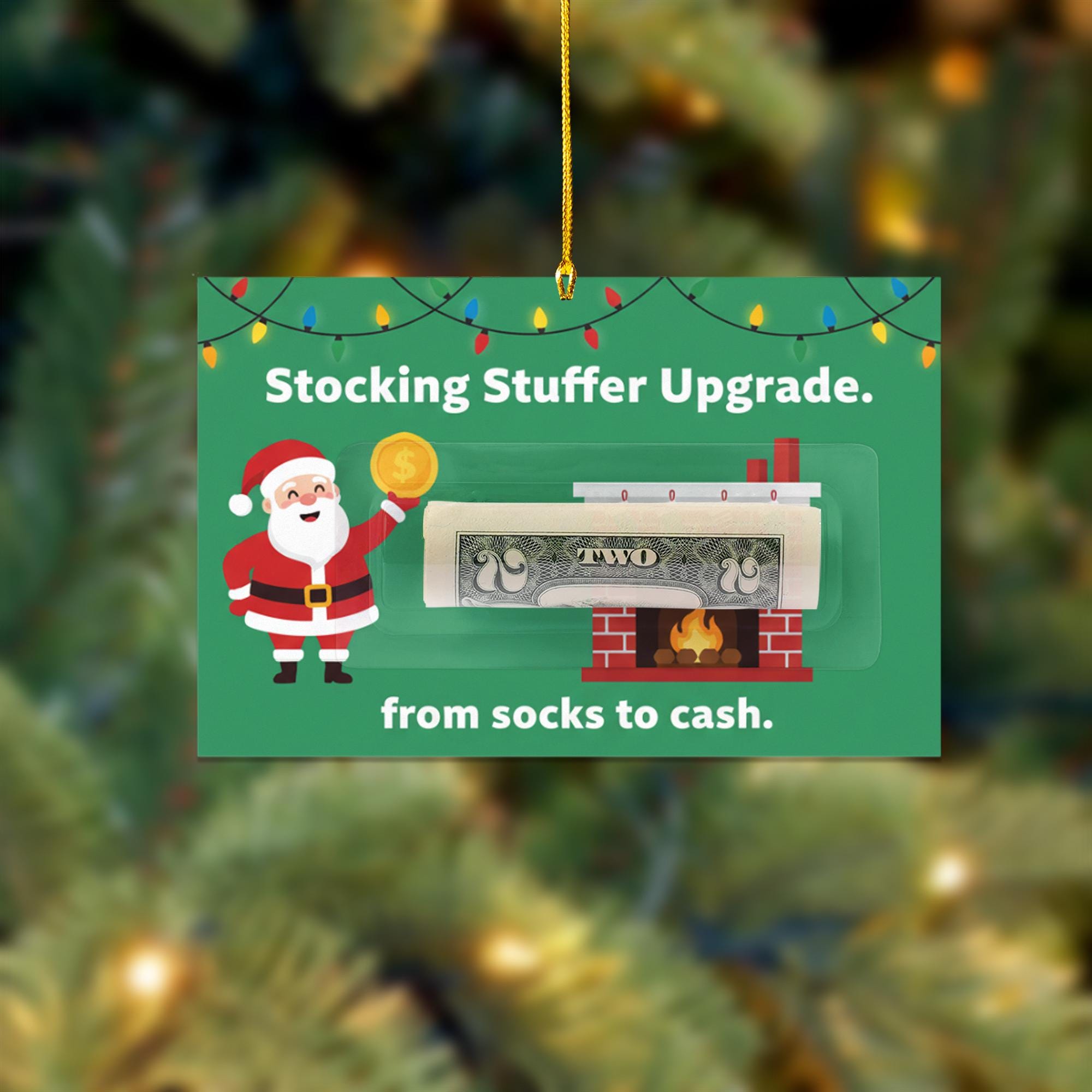 Funny Christmas Money Holder Ornament – Santa Holiday Gift Card Holder image 3