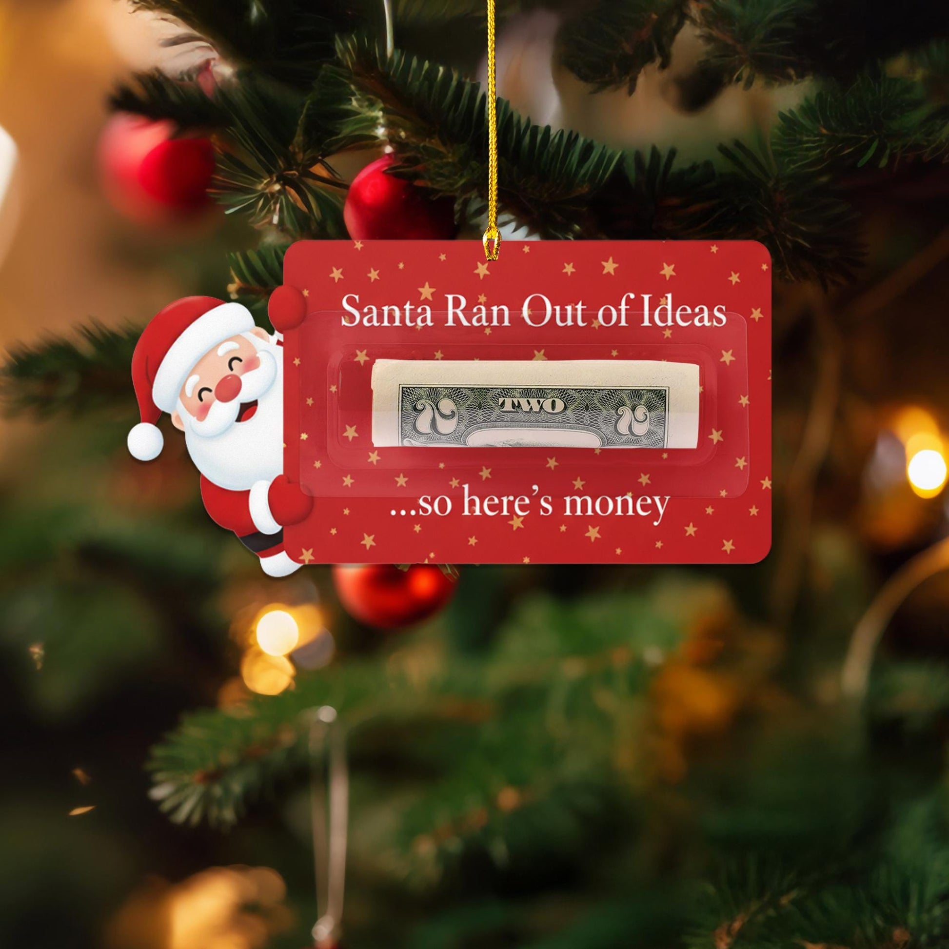 Funny Christmas Money Holder Ornament – Santa Holiday Gift Card Holder image 2