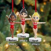 Personalized Gymnast Ornament – Custom Name Christmas Keepsake Gift for Gymnastics Girls, Athlete Ornament image 1