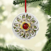 Oyster Platter Christmas Ornament – Coastal Seafood Tree Decoration, Food Lover Gift image 1