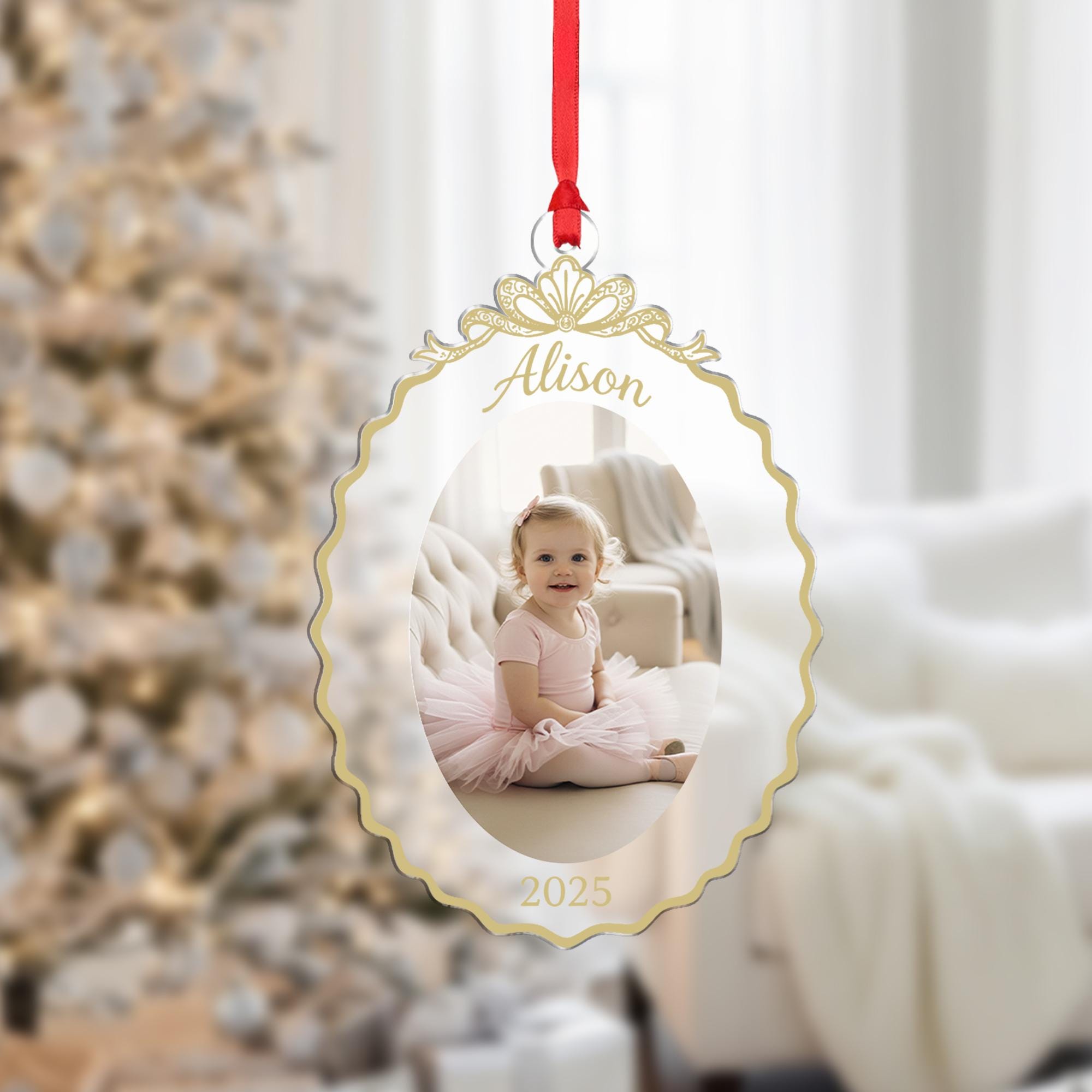 Personalized Photo Christmas 2025 Decor, Acrylic Photo Ornament, Keepsake Design, image 6
