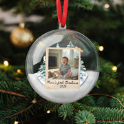 Baby’s First Christmas Ornament: Custom Vintage Photo 3D Ball Ornament, Personalized Keepsake for 2025 image 1