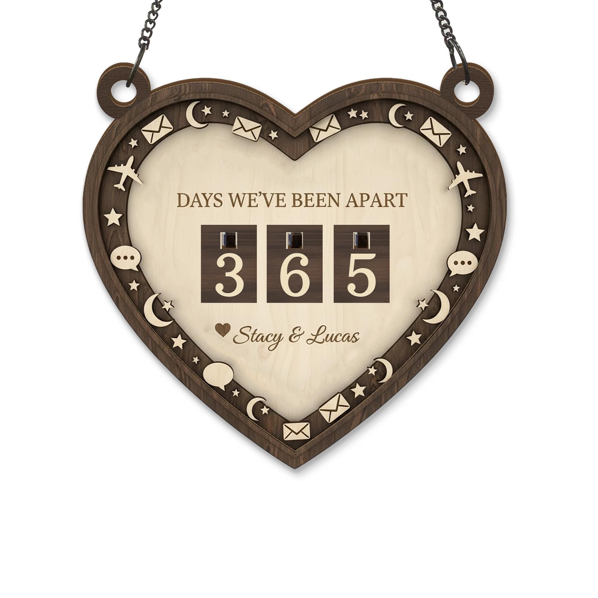 Custom Long Distance Relationship Sign - Days We've Been Apart Tracker image 2