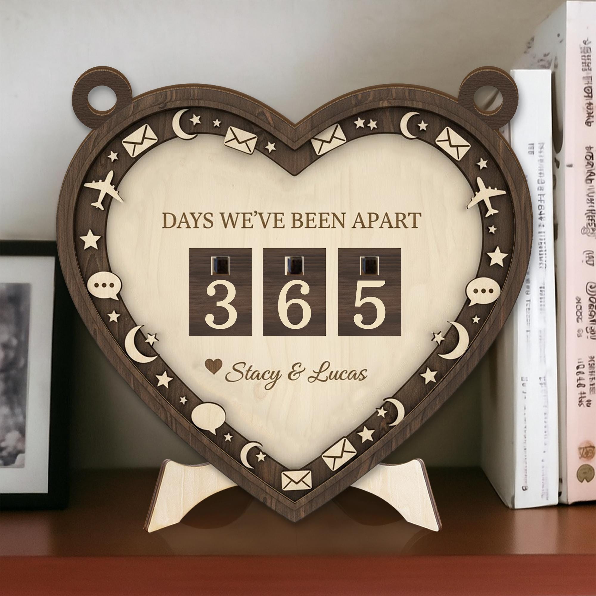 Custom Long Distance Relationship Sign - Days We've Been Apart Tracker image 1