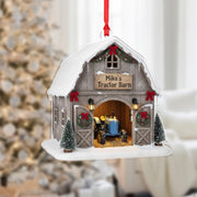 Custom Tractor Barn Christmas Ornament: Personalized Keepsake image 1