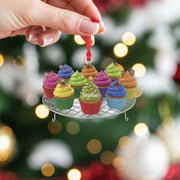 Personalized Cupcake Ornament: Custom Family Names, Baking Theme, Cooling Rack image 1