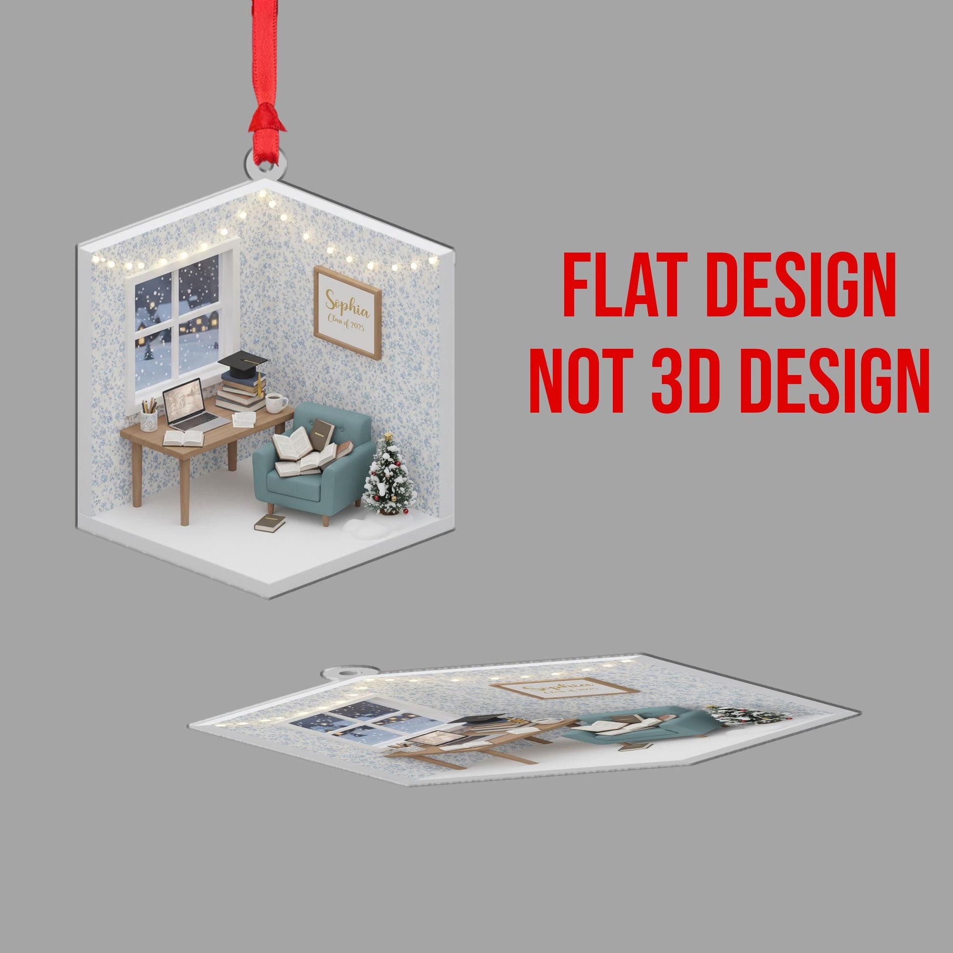 Personalized Dorm Room Ornament College Student Study Desk Graduation Keepsake image 3