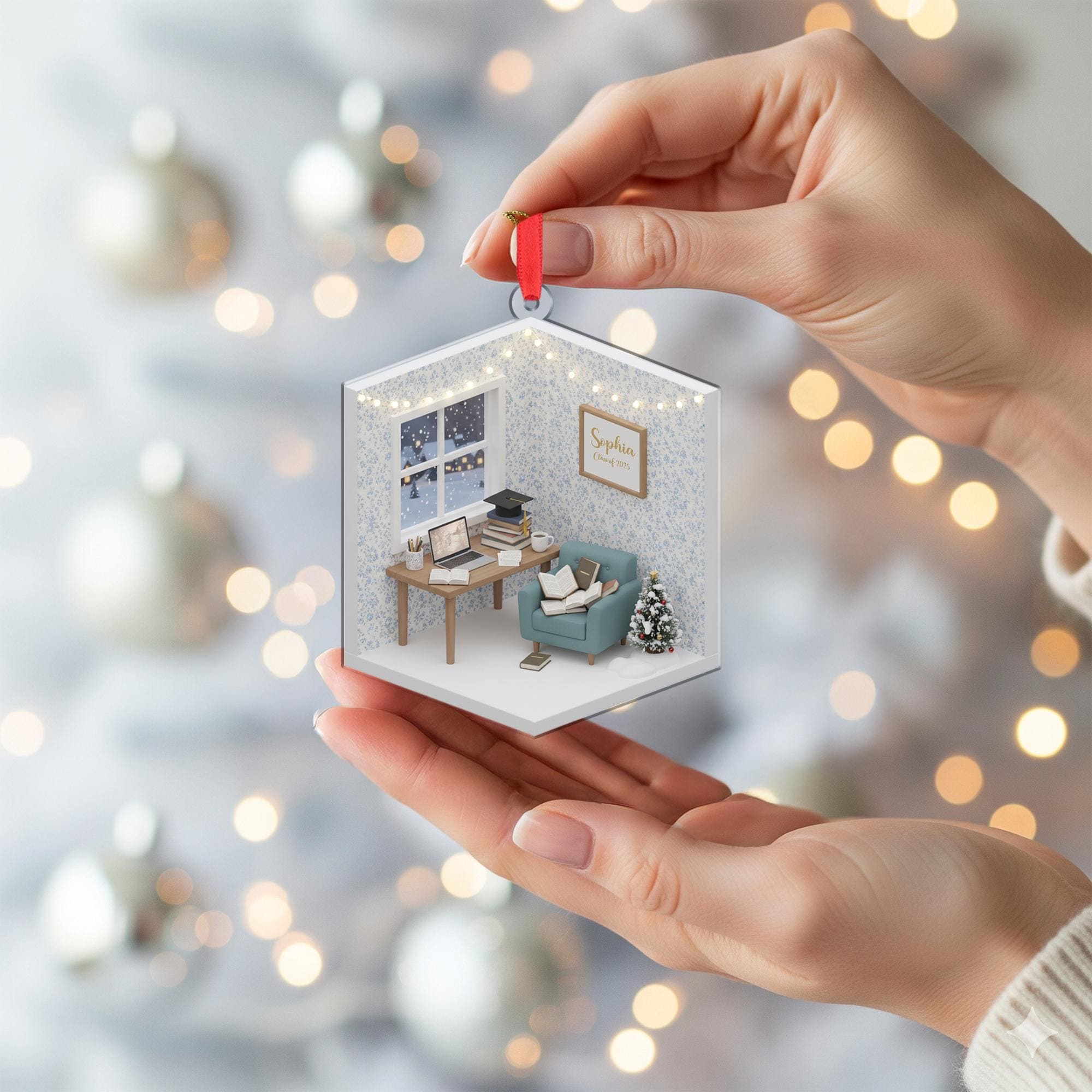 Personalized Dorm Room Ornament College Student Study Desk Graduation Keepsake image 4