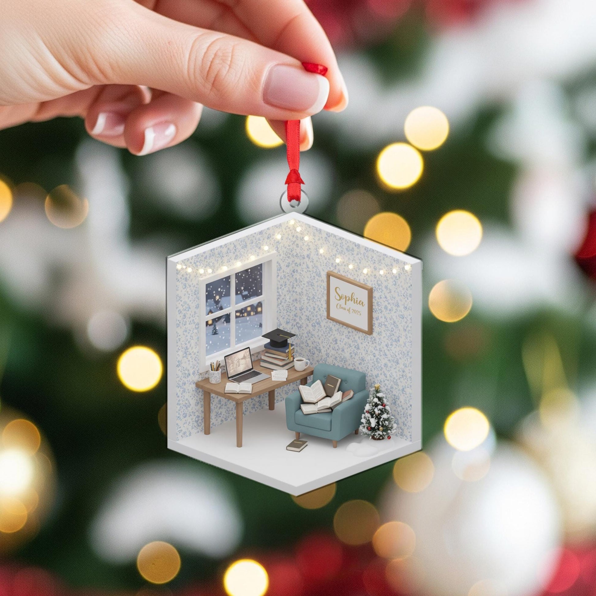 Personalized Dorm Room Ornament College Student Study Desk Graduation Keepsake image 5