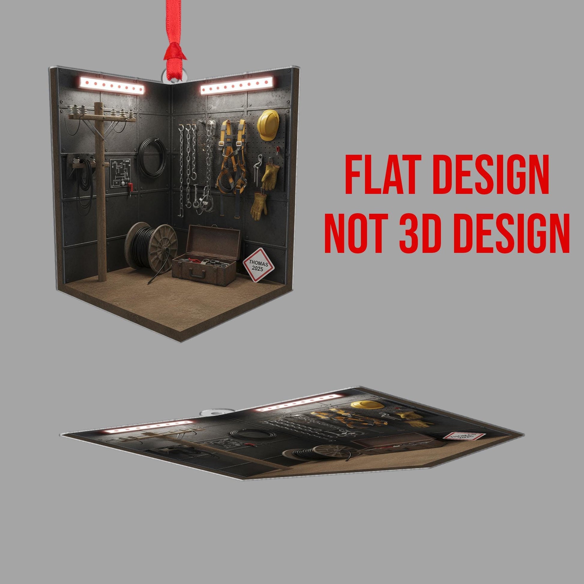 Personalized Lineman Ornament Utility Pole Tool Shed Electrician Keepsake image 5