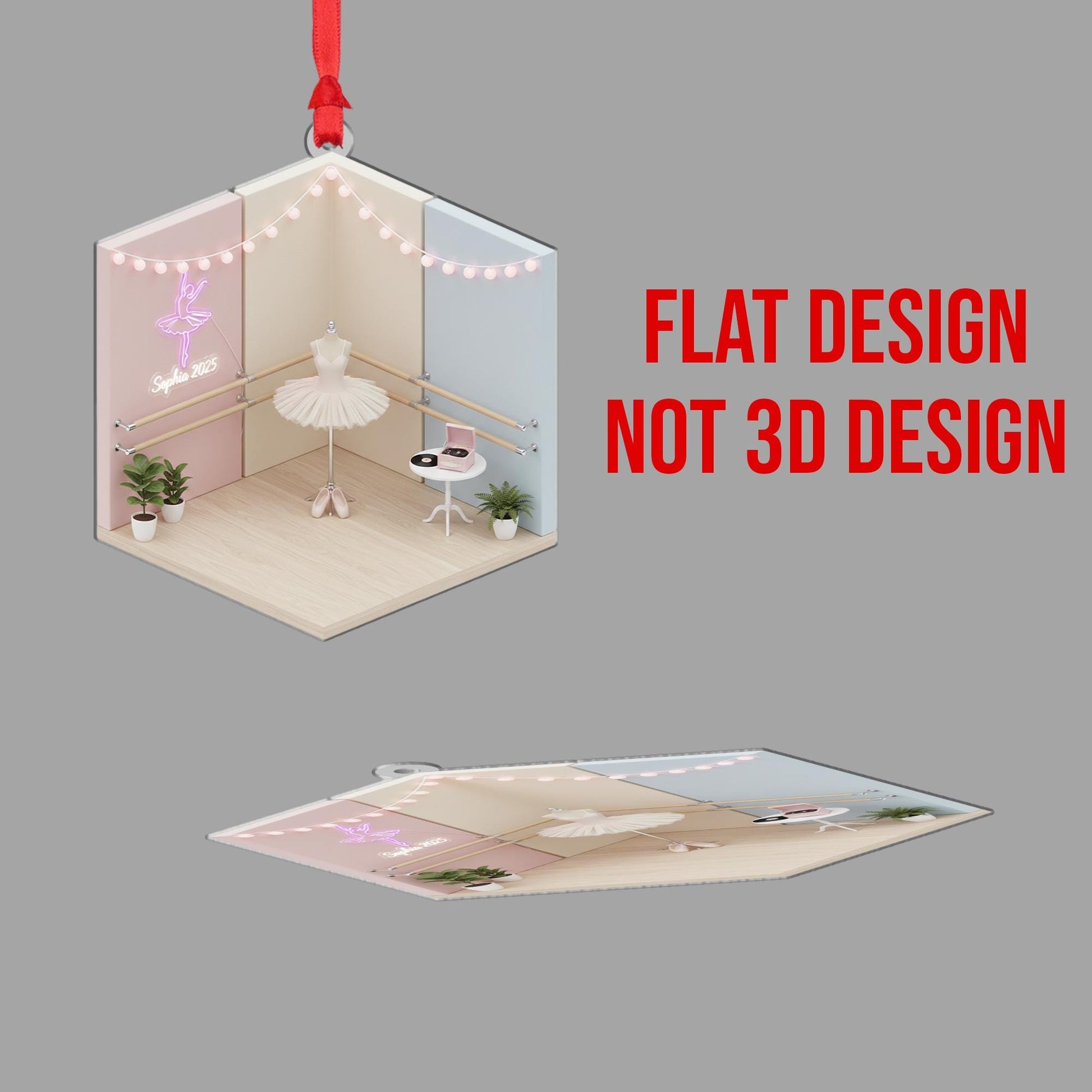 Personalized Ballet Ornament Studio Diorama Barre Tutu Dancer Keepsake image 3