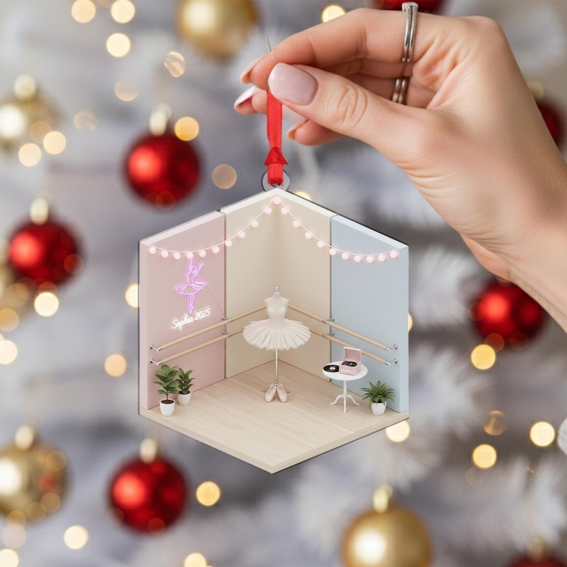 Personalized Ballet Ornament Studio Diorama Barre Tutu Dancer Keepsake image 7