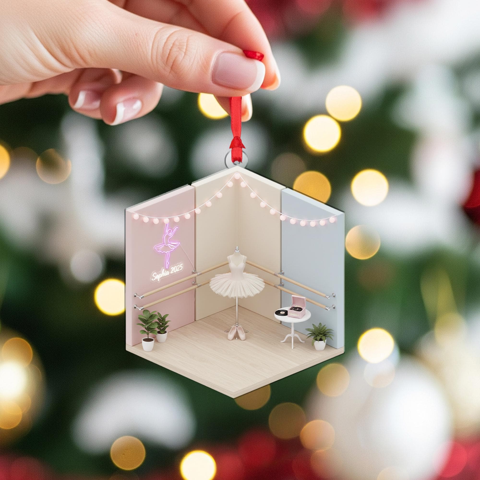 Personalized Ballet Ornament Studio Diorama Barre Tutu Dancer Keepsake image 5