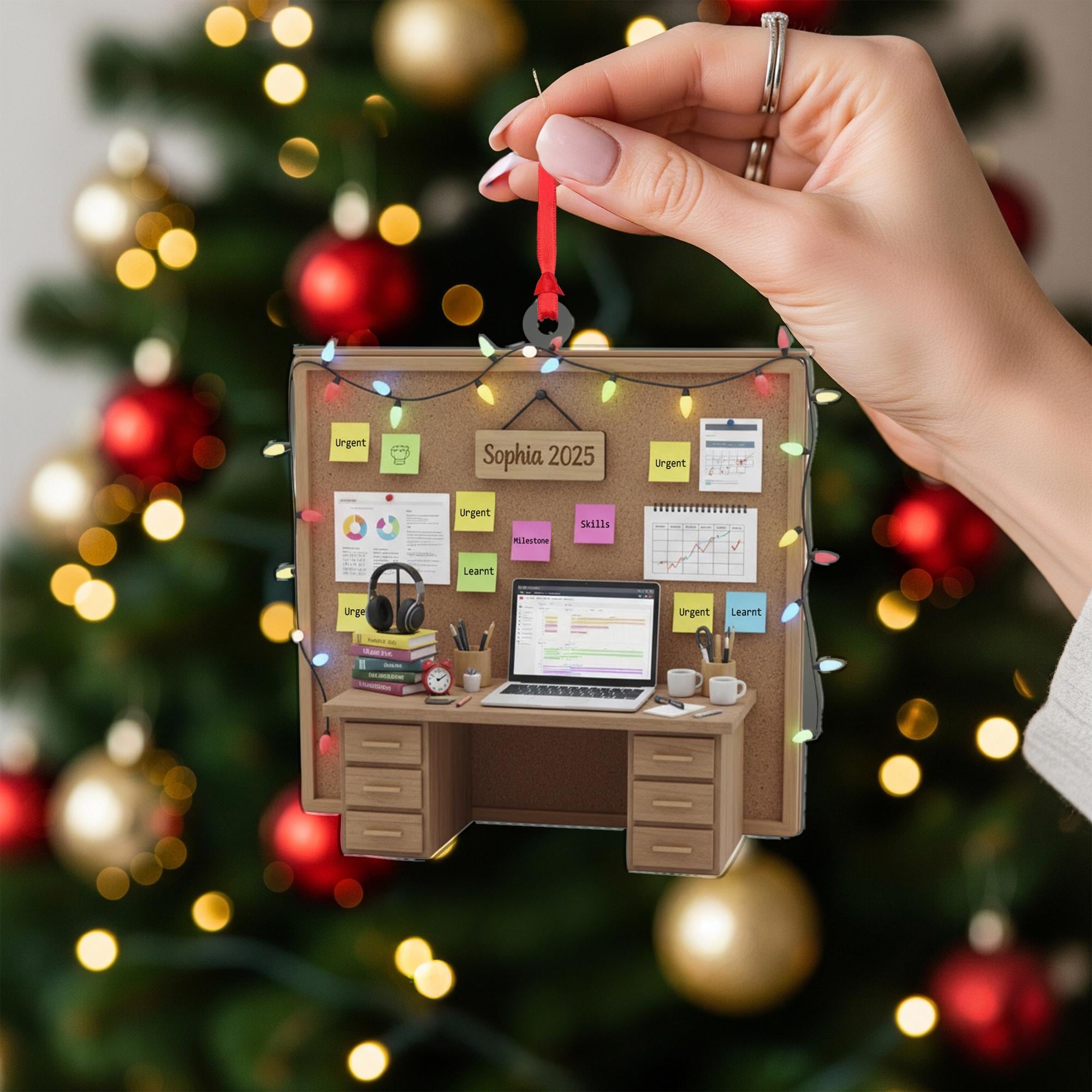 Personalized Home Office Ornament Desk Corkboard Worker Student Keepsake image 7