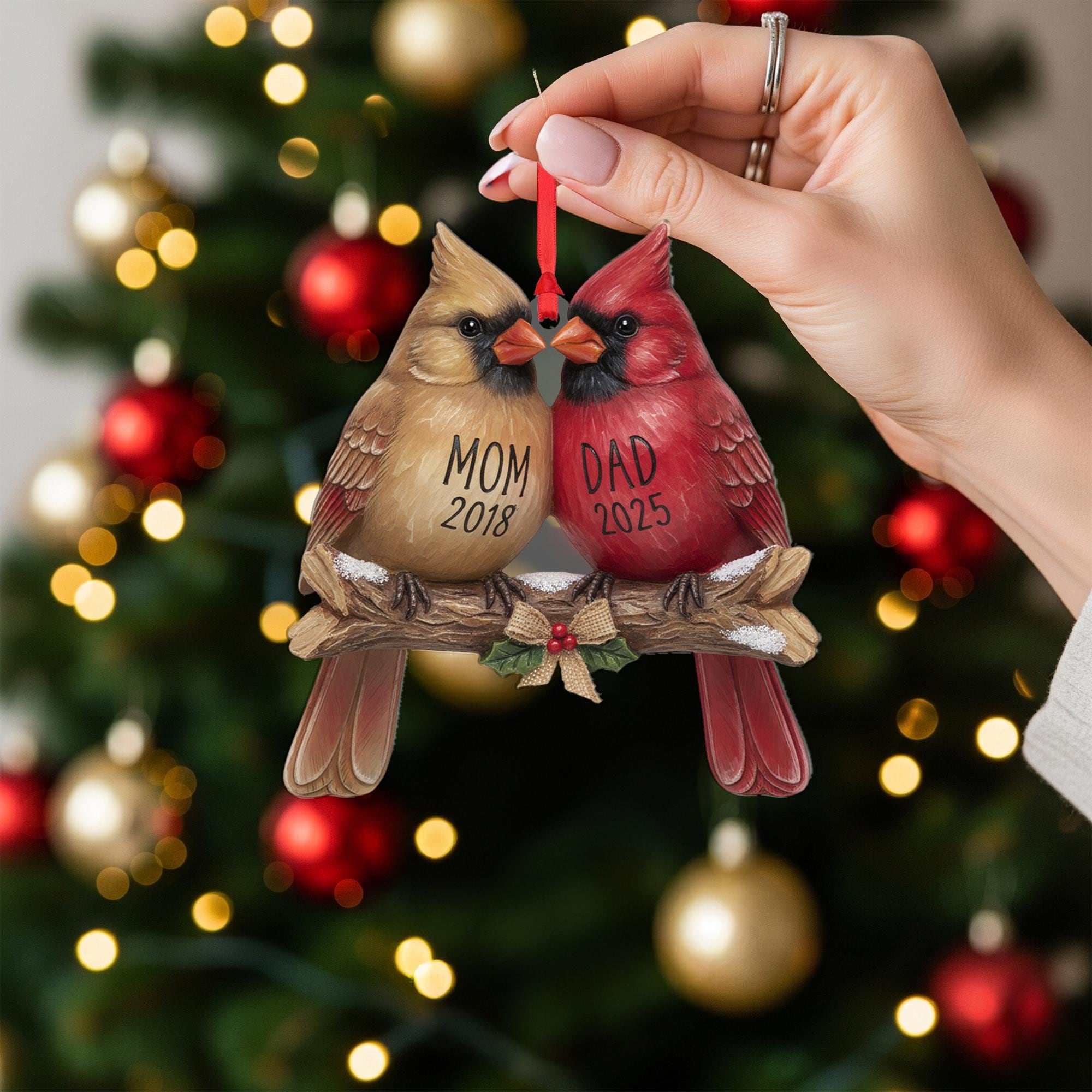 Personalized Cardinal Ornament – Memorial Christmas Keepsake image 7