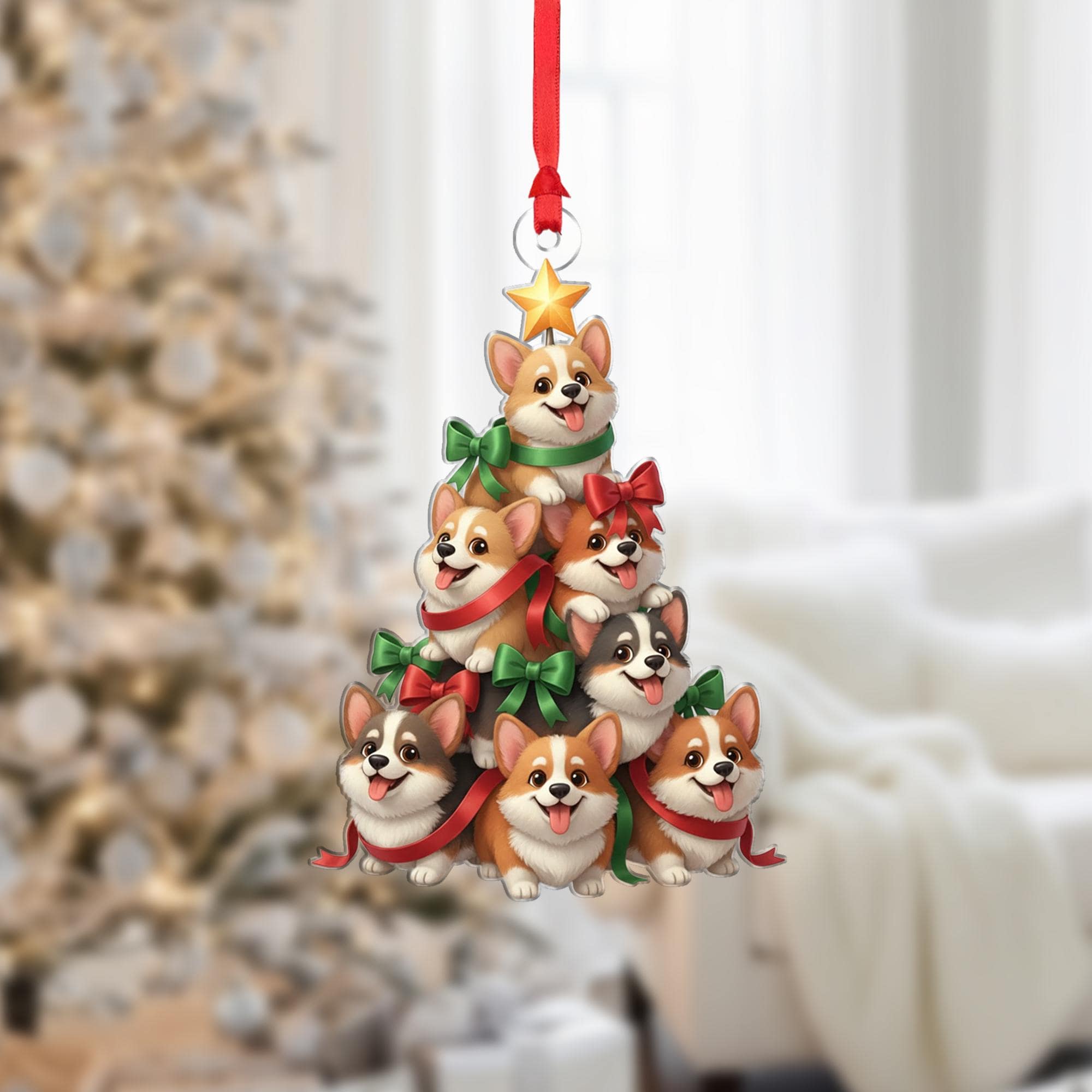 Corgi Christmas Tree Ornament: Corgi Lover Gift, Dog Mom, Pet Owner Keepsake image 2