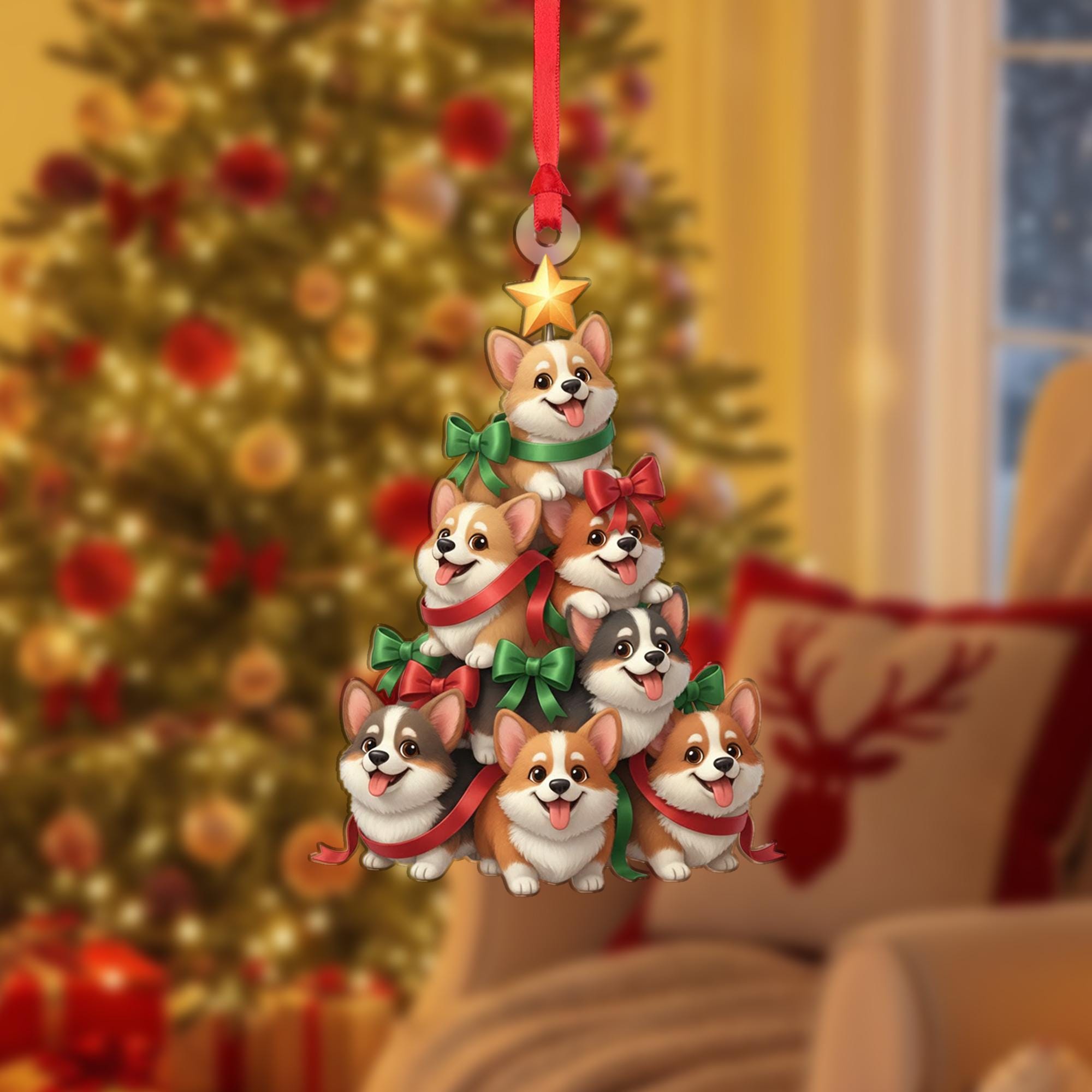 Corgi Christmas Tree Ornament: Corgi Lover Gift, Dog Mom, Pet Owner Keepsake image 1