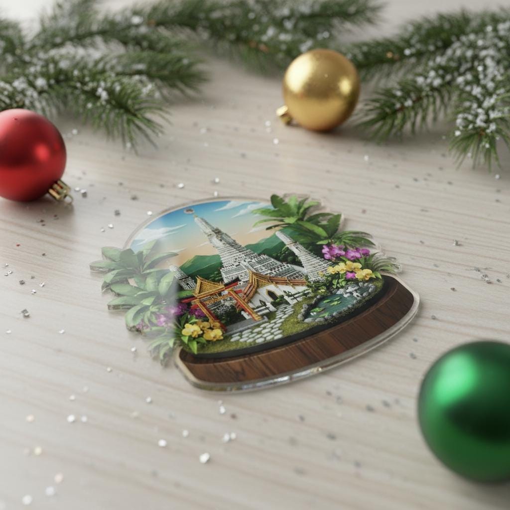 Thailand Travel Ornament 2025: Personalized Adventure Keepsake with Name & Destination image 3