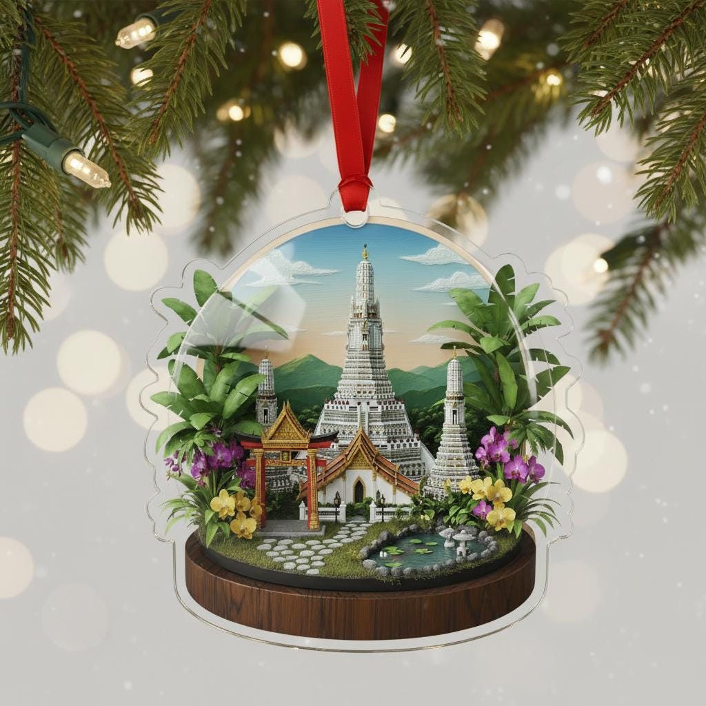 Thailand Travel Ornament 2025: Personalized Adventure Keepsake with Name & Destination image 2