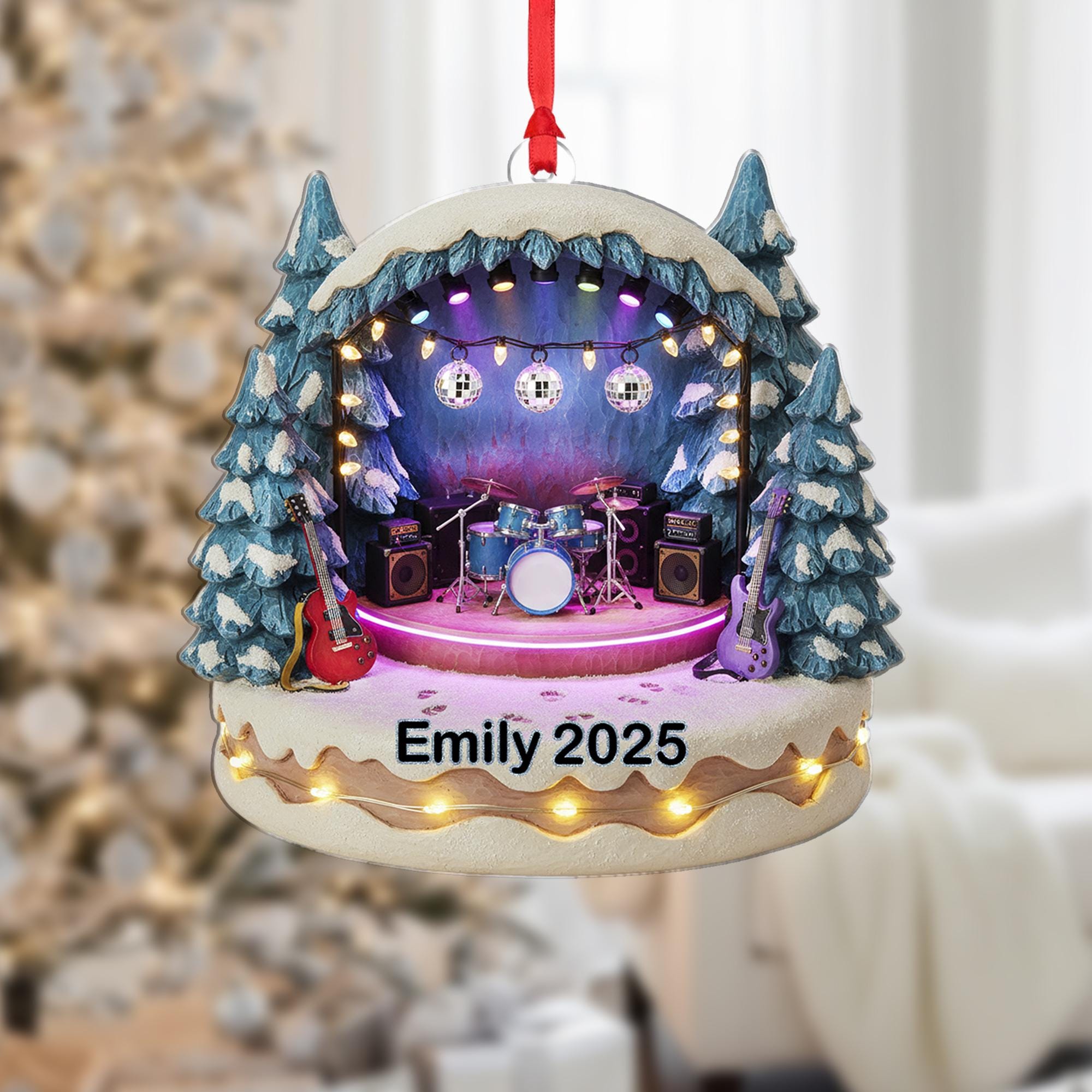 Mini Concert Stage Ornament: Personalized Music Gift, Christmas Tree Decor image 1