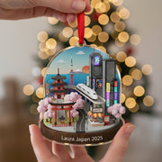Japan Travel Ornament 2025: Personalized Adventure Keepsake with Name & Destination image 1