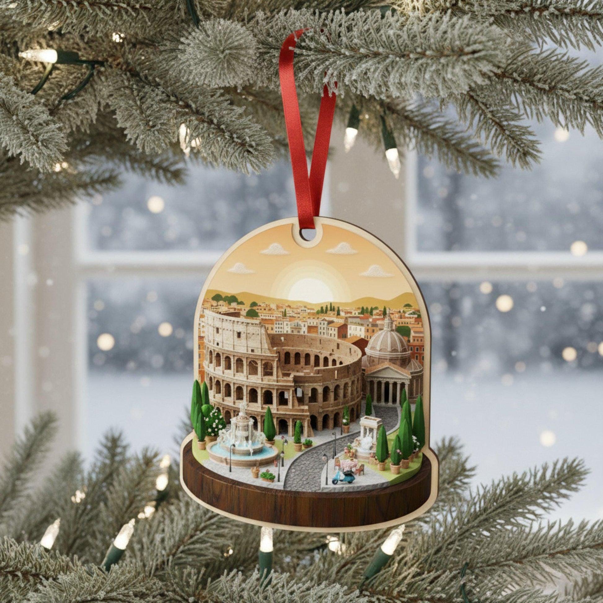 Italy Travel Ornament 2025: Personalized Adventure Keepsake with Name & Destination City image 3