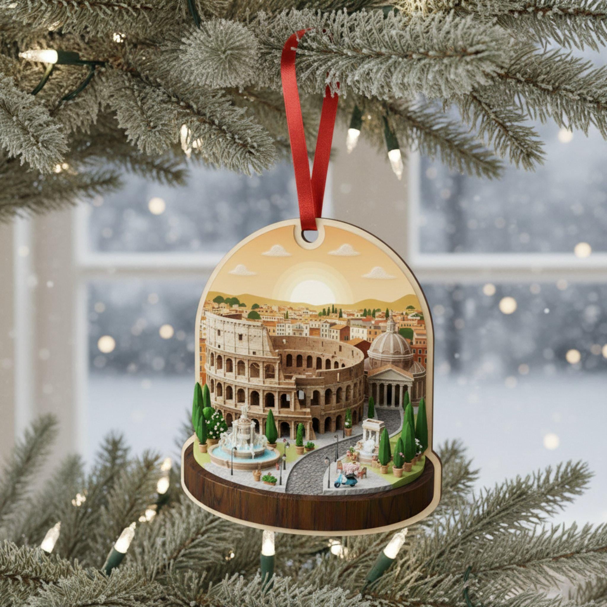 Italy Travel Ornament 2025: Personalized Adventure Keepsake with Name & Destination City image 3