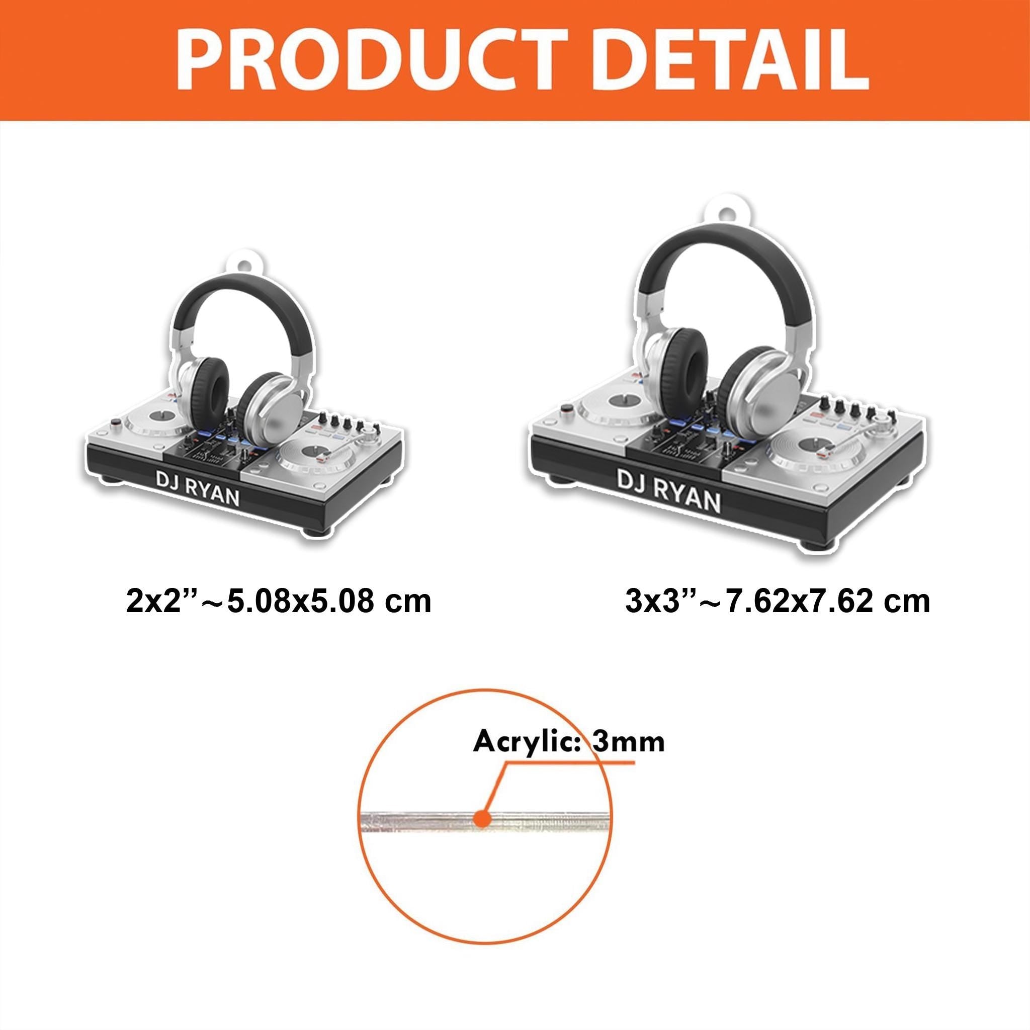 Personalized Acrylic Keychain: DJ Mixer Headphone Accessory image 3