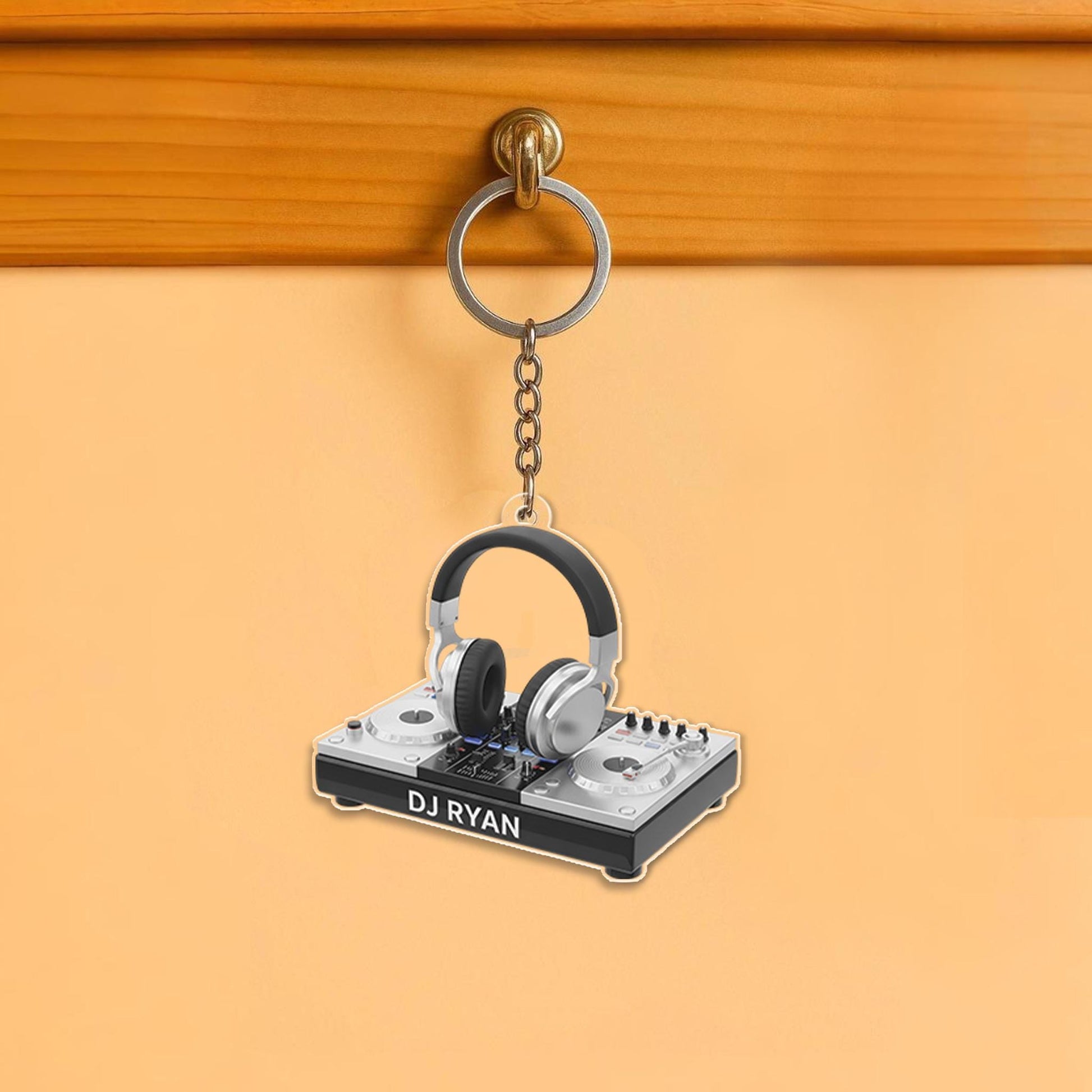 Personalized Acrylic Keychain: DJ Mixer Headphone Accessory image 4