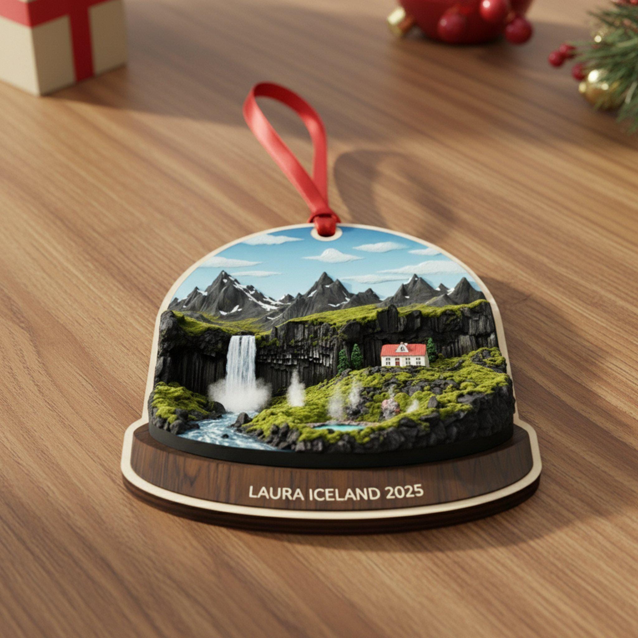 Iceland Travel Ornament 2025: Personalized Adventure Keepsake with Name & Destination City image 6