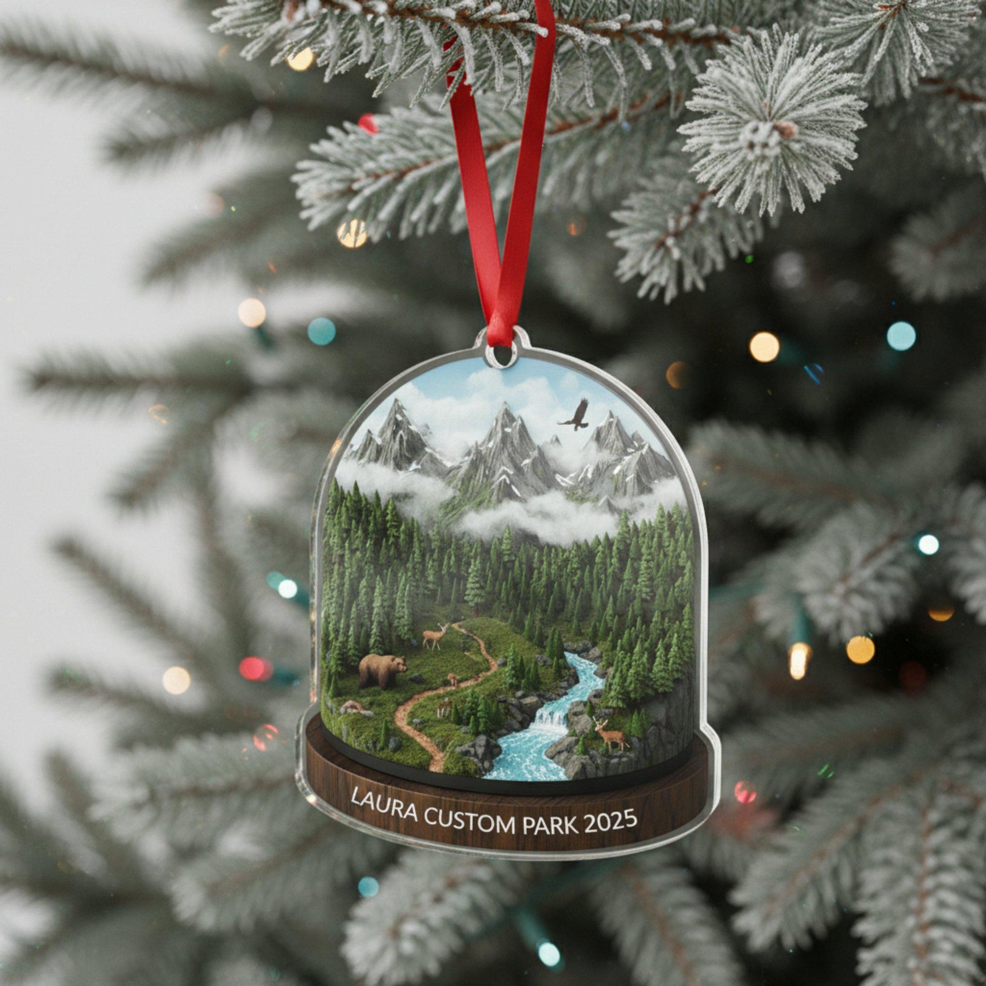National Park Travel Ornament 2025: Personalized Adventure Hikes Keepsake with Name & Destination image 4