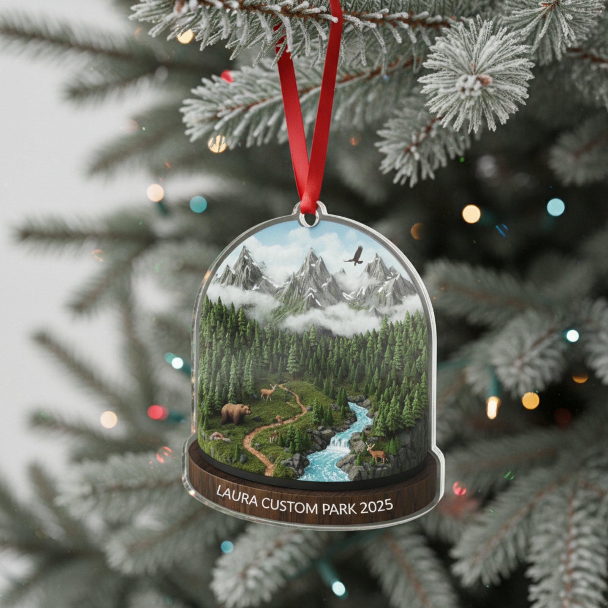 National Park Travel Ornament 2025: Personalized Adventure Hikes Keepsake with Name & Destination image 4