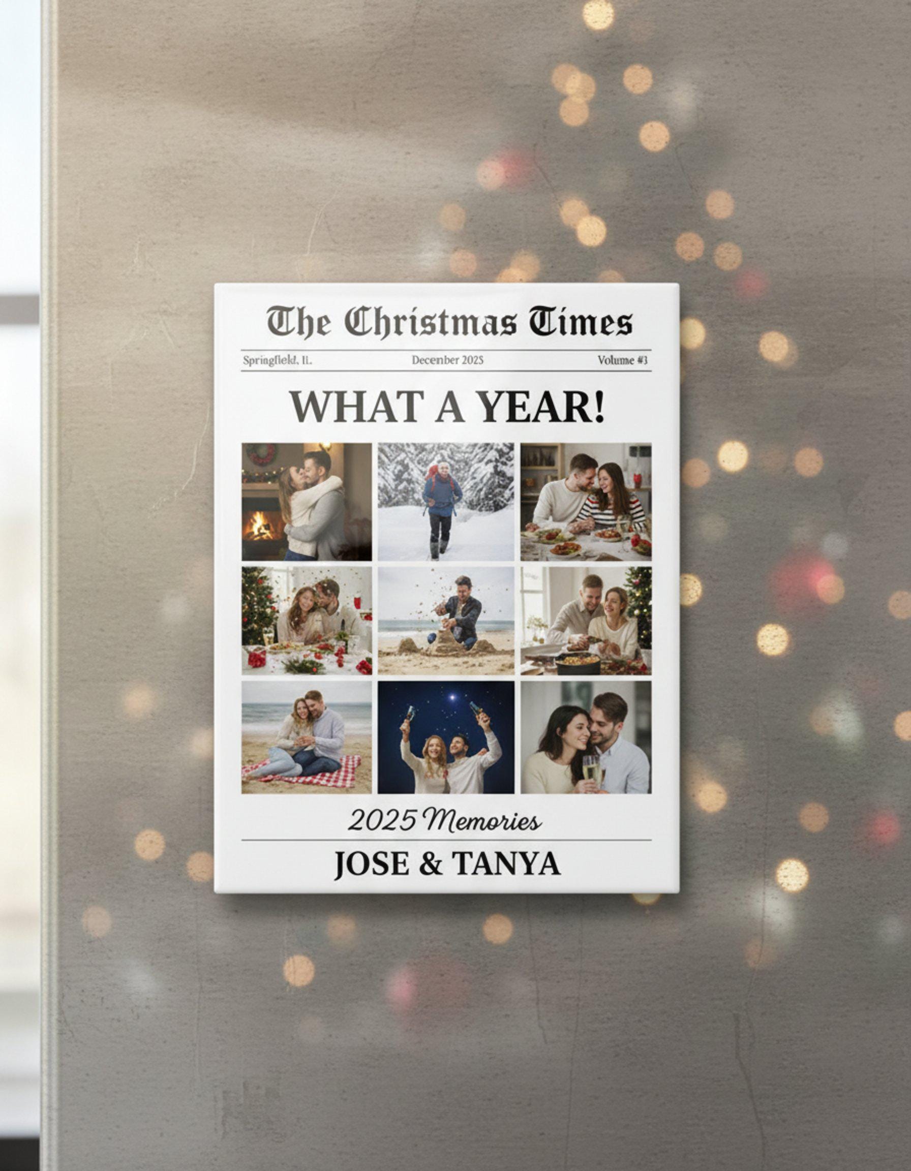 Personalized Newspaper Acrylic Fridge Magnet – Christmas Gift image 1