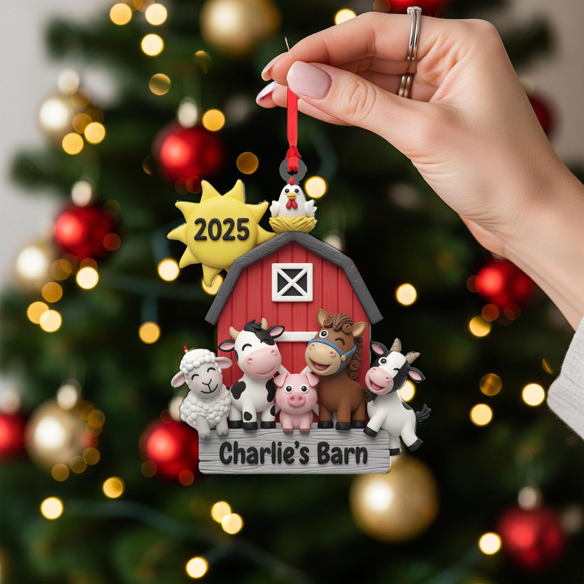 Custom Farm Animal Ornament – Personalized Barn Keepsake Gift for Kids & Families image 4