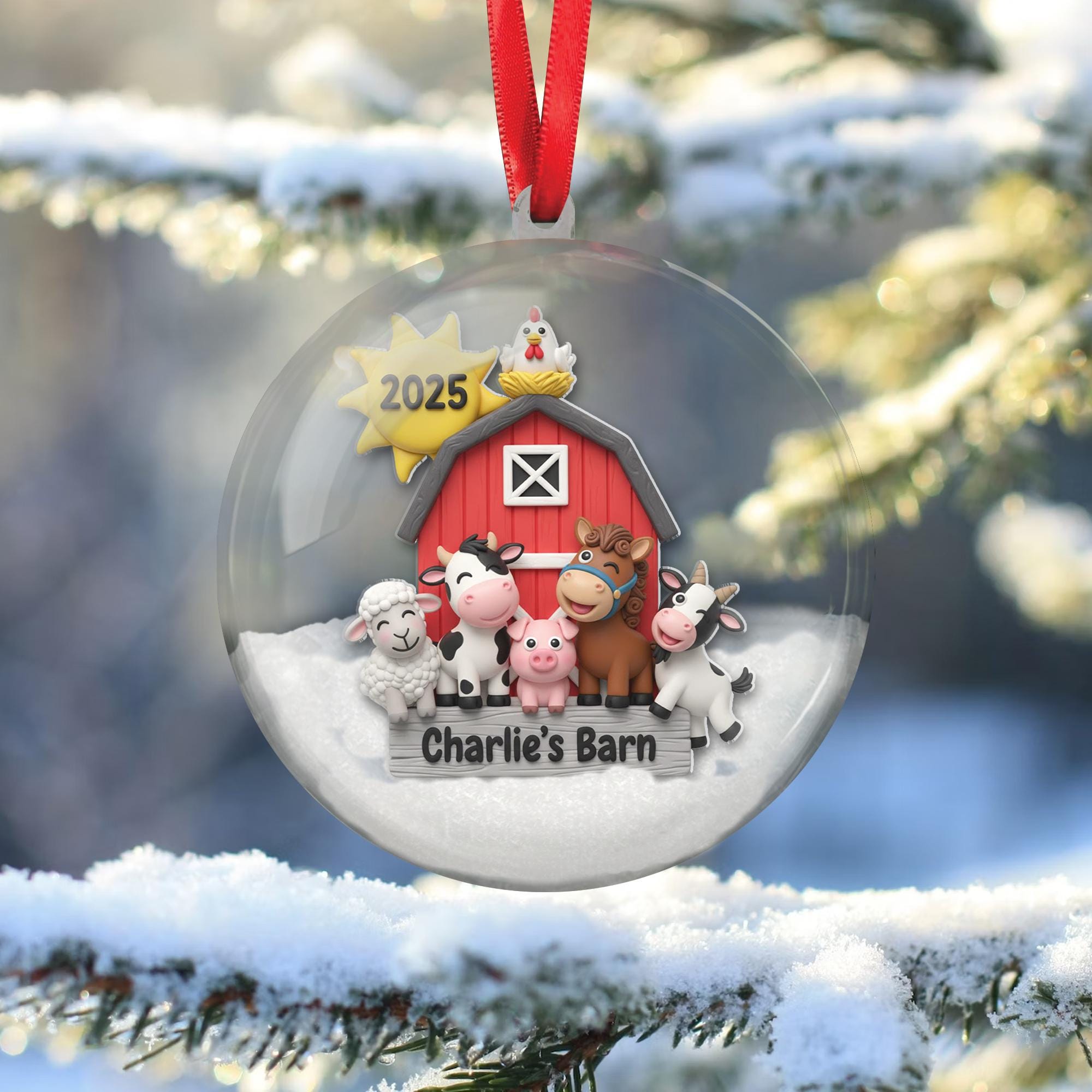 Custom Farm Animal Ornament – Personalized Barn Keepsake Gift for Kids & Families image 7