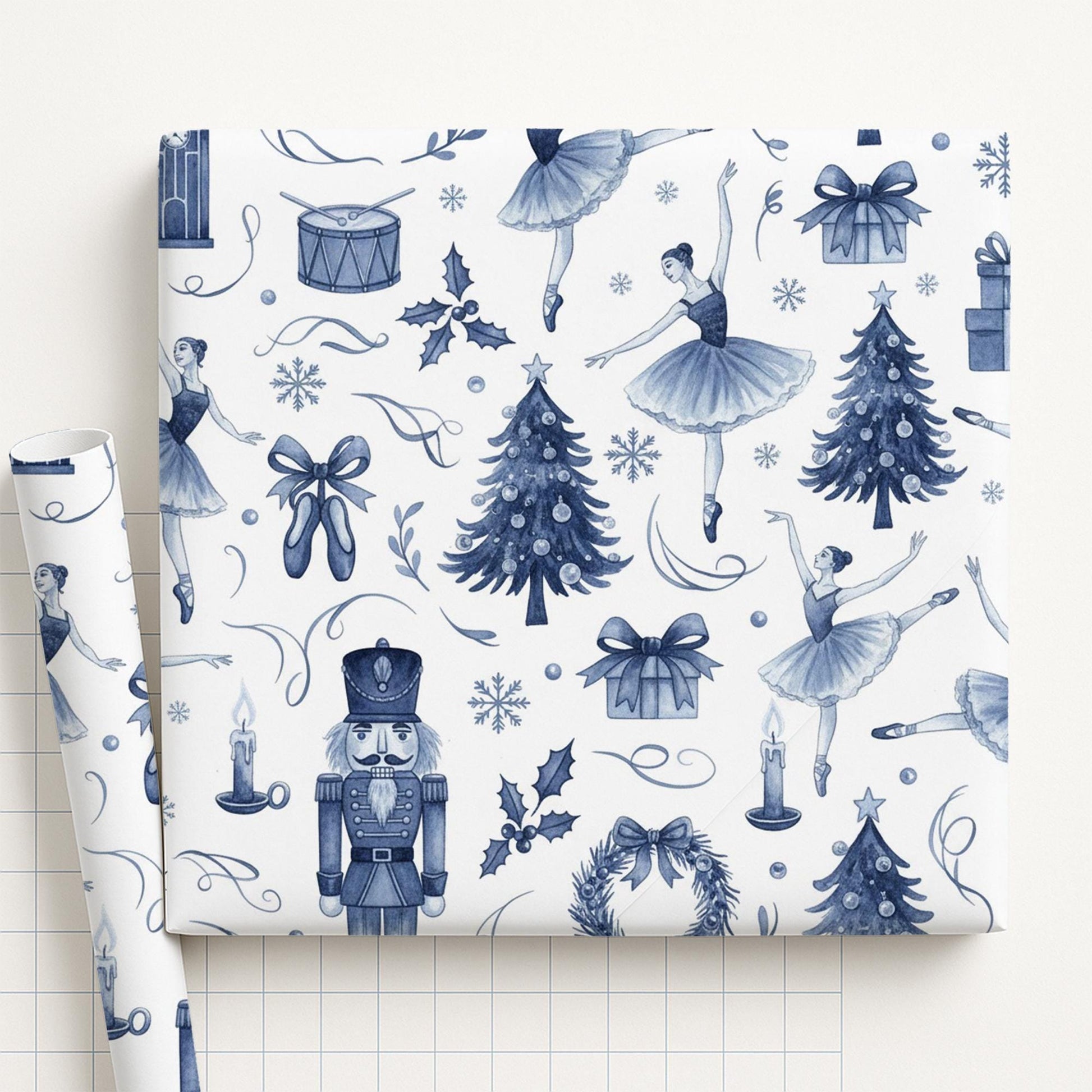 Ballet Christmas Wrapping Paper – Nutcracker Holiday Gift Wrap for Winter Decor image 2