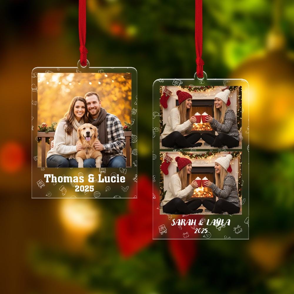 Custom Acrylic Christmas Tree Photo Ornament Keepsake 2025 image 3