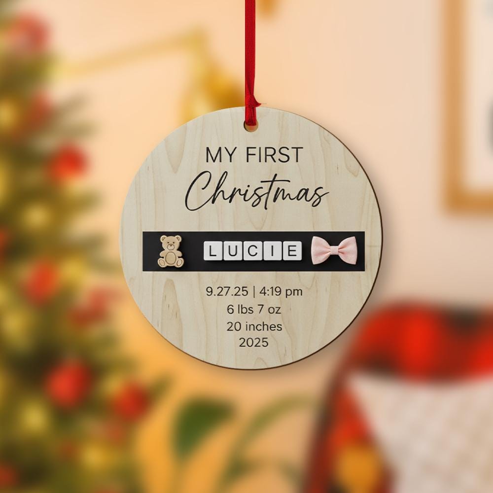 My First Christmas Ornament: Baby Birth Stats Keepsake image 5
