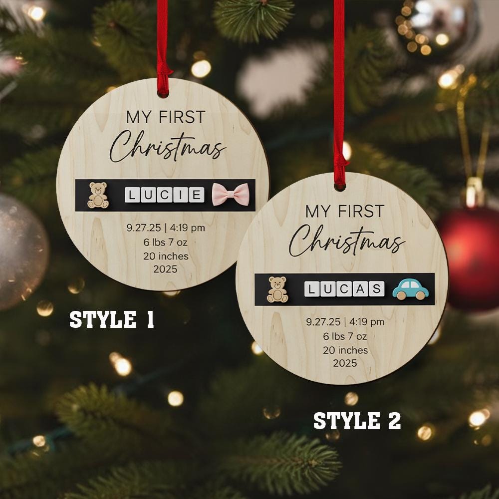 My First Christmas Ornament: Baby Birth Stats Keepsake image 1