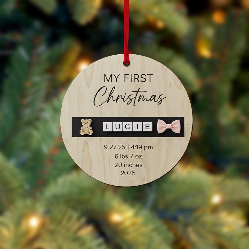 My First Christmas Ornament: Baby Birth Stats Keepsake image 3