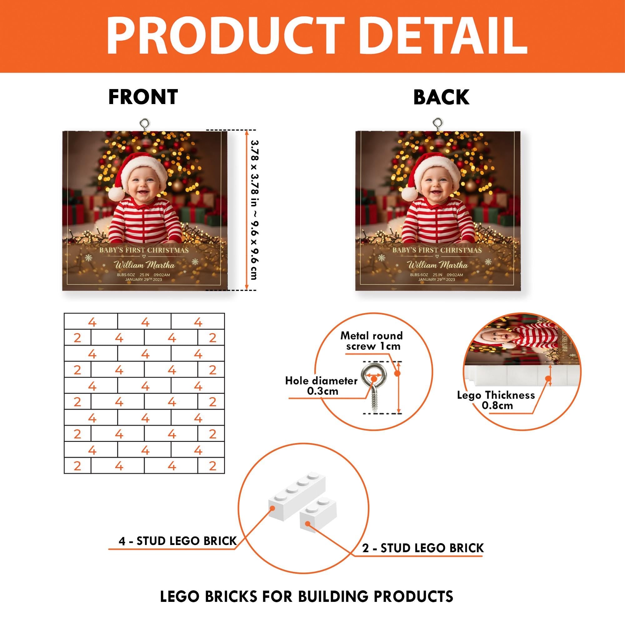 Custom Baby Photo Ornament: First Christmas Keepsake image 6