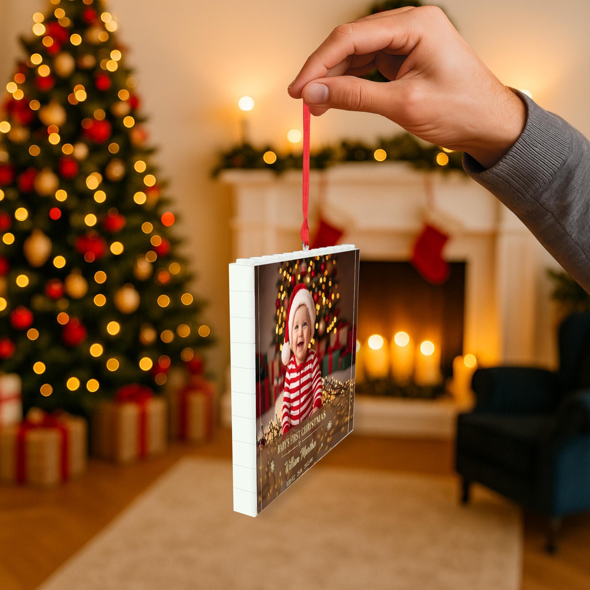 Custom Baby Photo Ornament: First Christmas Keepsake image 3