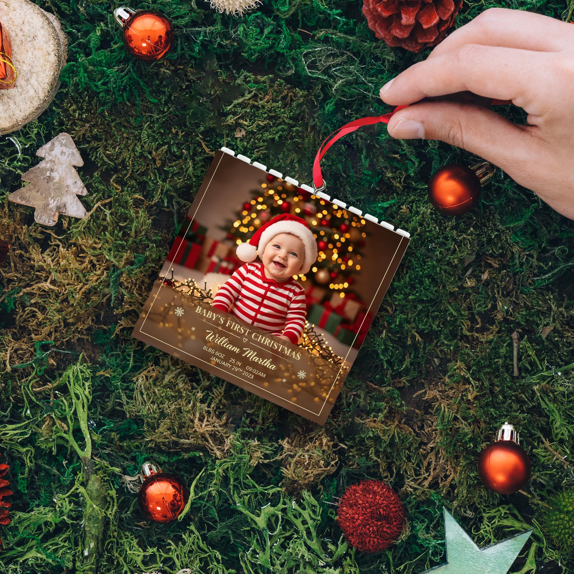Custom Baby Photo Ornament: First Christmas Keepsake image 5