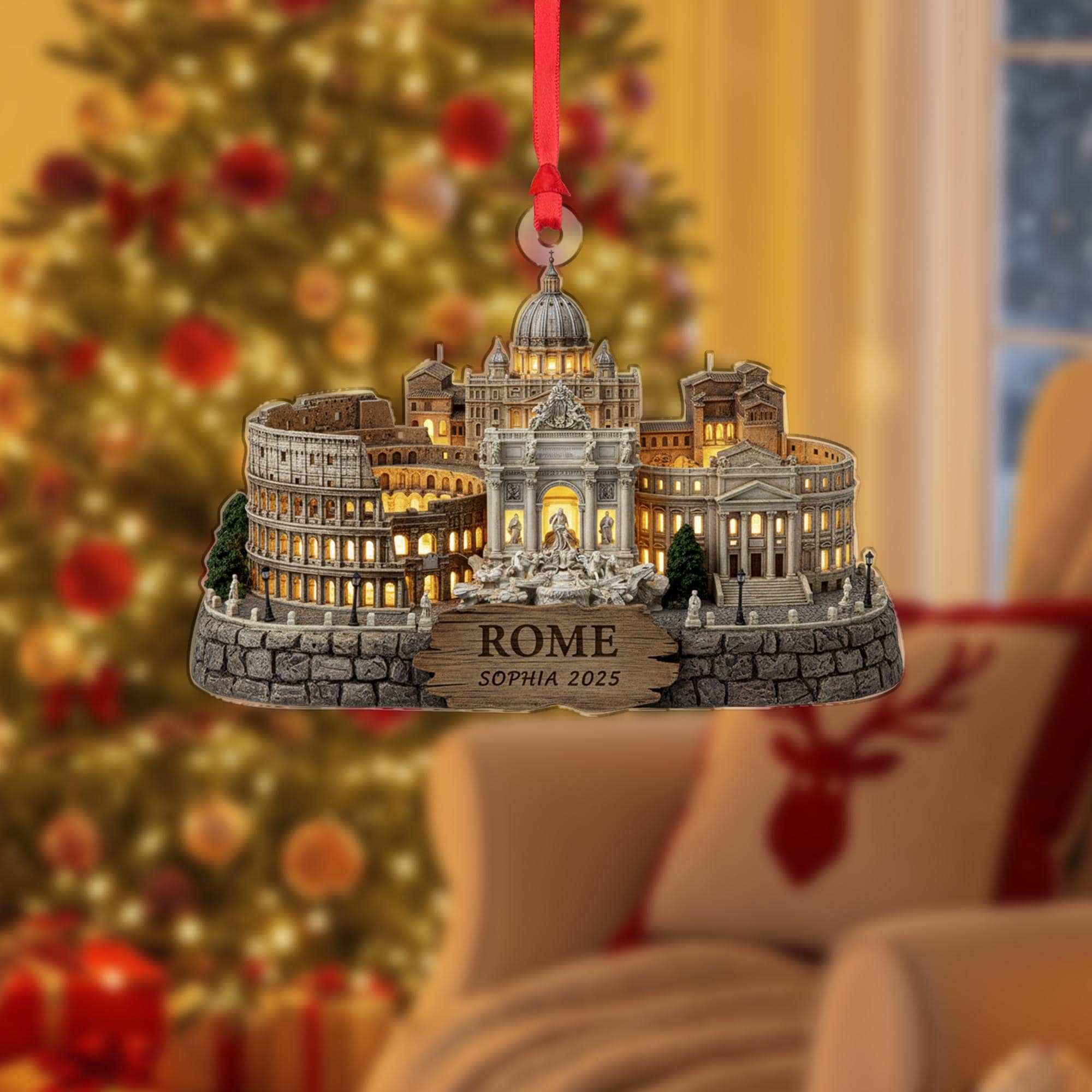 Custom Rome Landmark Acrylic Ornament: Sophisticated 2025 Travel Keepsake image 7
