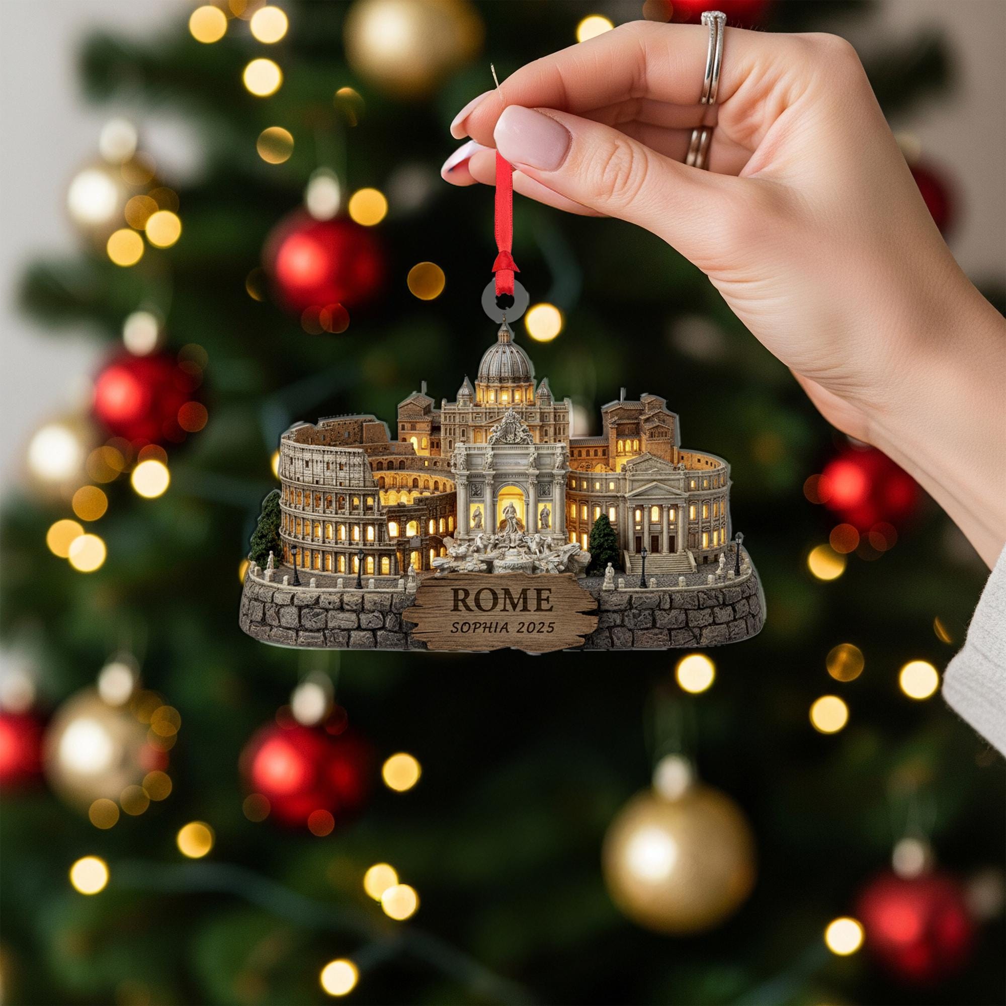 Custom Rome Landmark Acrylic Ornament: Sophisticated 2025 Travel Keepsake image 5