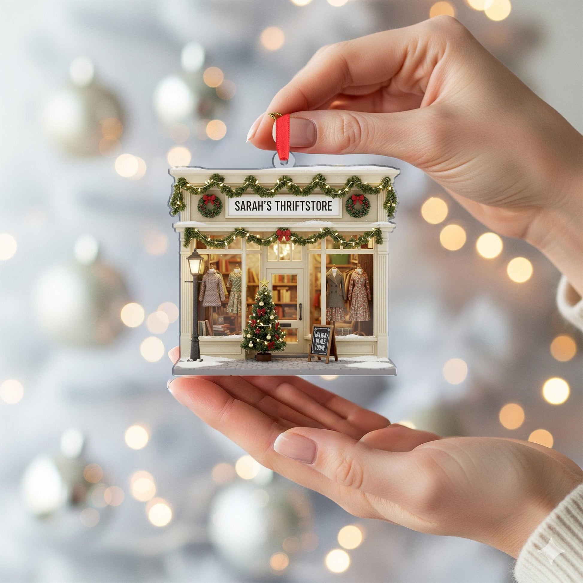 Custom Thrift Store Ornament – Holiday Boutique Keepsake, Small Business Gift image 4